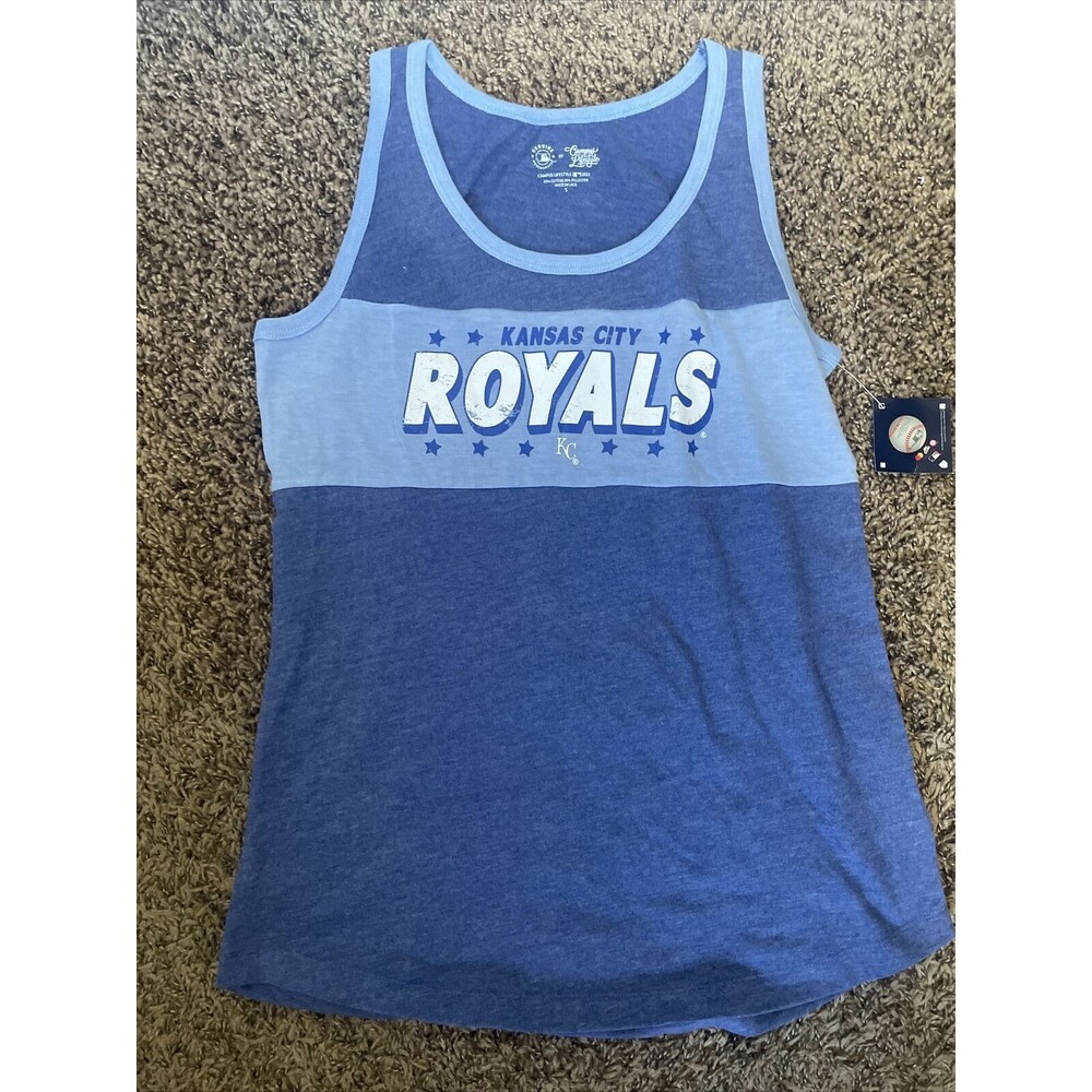 Mens MLB Kansas City Royals Sleeveless Tank Shirt Size S Blue NWT (A)